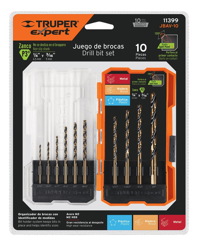 Set De 10 Brocas Hss Split Point Truper 11399