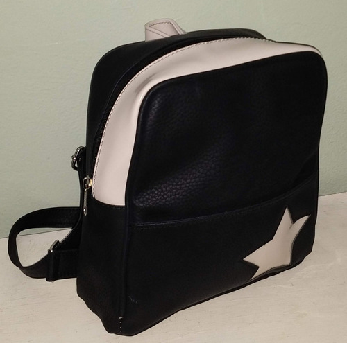 Mochila Simil Cuero Pu Estrella