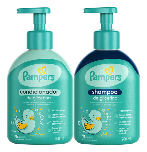 Shampoo E Condicionador Infantil De Glicerina Pampers 200ml