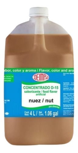 Concentrado De Nuez 4lt Deiman, Color, Sabor Y Aroma.