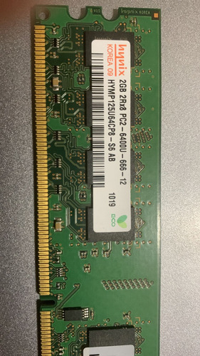 Memoria Ddr2  Pc Hynix 2gb 2rx8 Pc2 - 6400u - 666 - 12