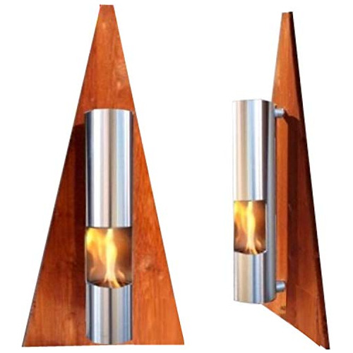 Chimenea De Bioetanol Modelo Pirámide Marrón