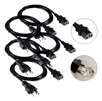 Comprar Kit 5 Cabos De Força Energia Tripolar 1.5m Fonte Tv Monitor