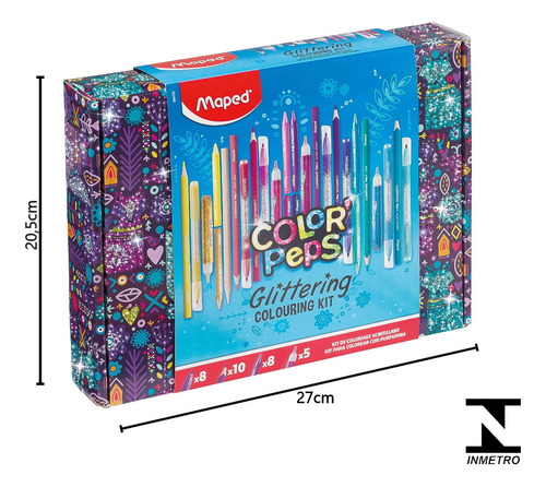 Super Kit De Arte Con Pintura Glitter De 31 Pzs