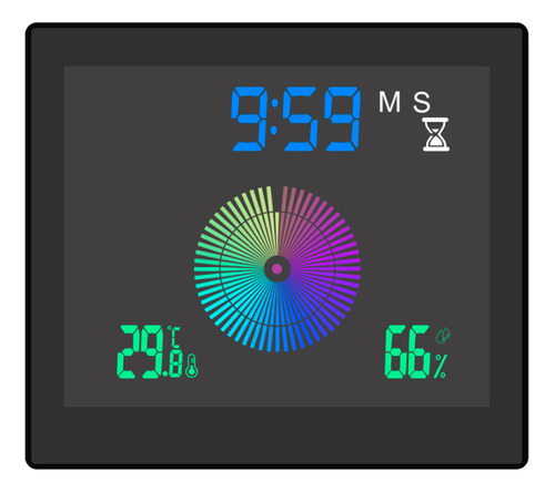 Reloj De Pared Digital Baño Lcd Temp/hum Dual Alarma