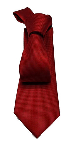 Corbata Italiana Rojo Rubí Diamantina Lisa Marca Idea Seda 