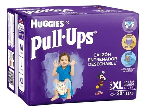2 Pza Calzón Entrenador Huggies Pull-ups Talla Extra Grande