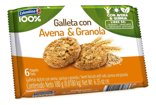 Galletas Con Avena Y Granola 6 Uds