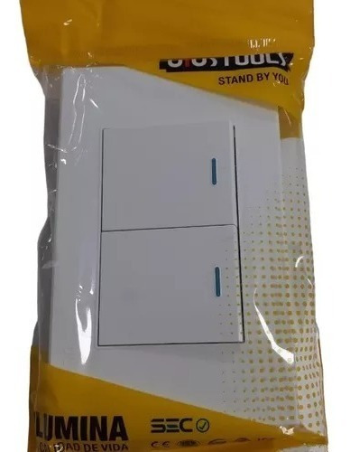 Interruptor Doble Sobrepuesto Blanco Boton Ancho