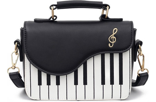 Bolso Cuadrado Pequeño Con Tecla De Piano De Moda For Mujer