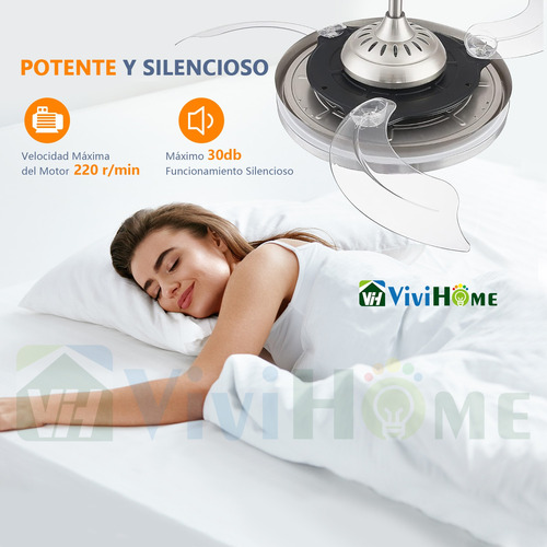 2 Ventilador De Techo 4 Aspas Abanicos Con Control Remoto 1.067 M 60 Hz Blanco Blanco Plástico 4