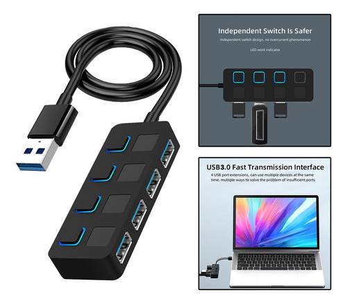 Hub Usb Portátil De 4 Puertos Usb 3.0 Hub De Datos