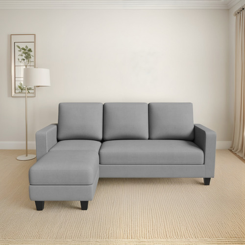 Sofa Modular Convertible Forma L Tela Griscl Furniwell 