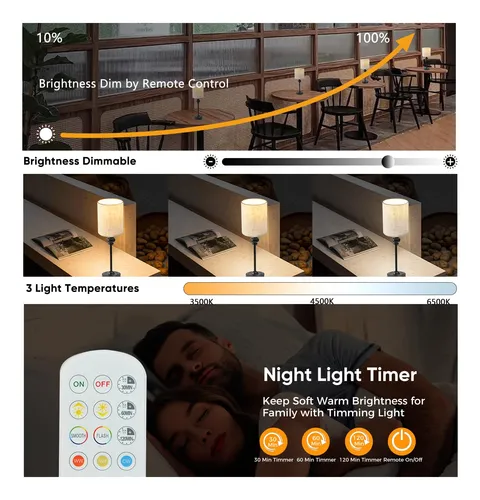 Lámparas De Mesa Led Inalámbricas Con Control Remoto, 1 P.
