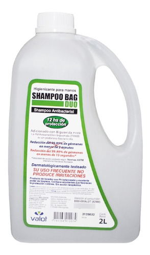 Shampoo De Manos Sanitizante Bactericida Bag Duo X 2lt Valot