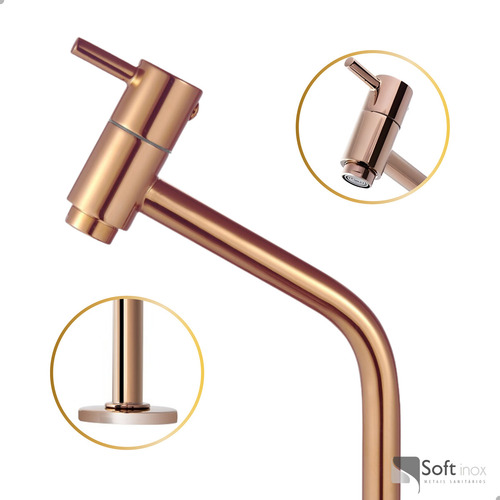 Torneira Lavatório Link Soft Inox Rosé