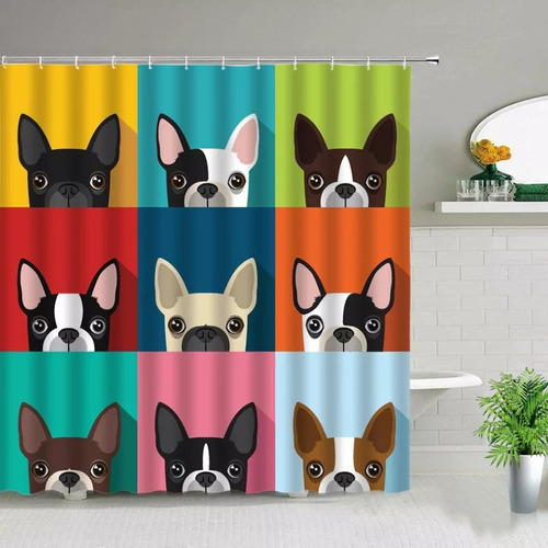 Cortinas De Baño / Tela Impermeable / 180x180 / Pugs