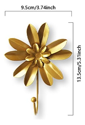 4 Ganchos De Flores Doradas Estilo Retro Para Decoración