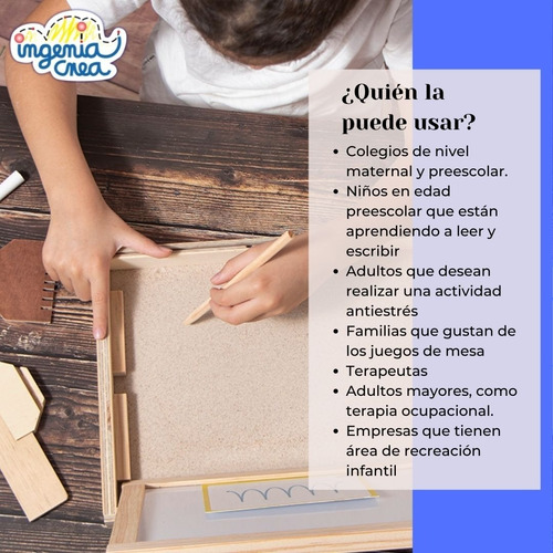 Bandeja Didáctica Montessori Ingeniacrea+pizarron Doble Cara