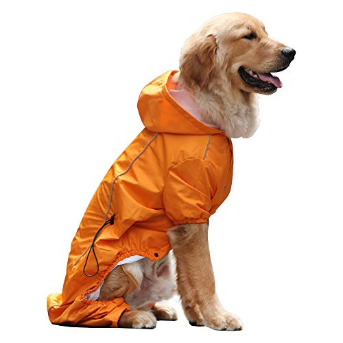 Evelove Chubasquero Para Perro Grande Poncho Ropa Impermeabl