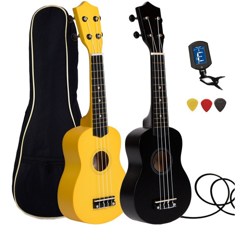 Ukelele Electroacustico Colores Funda Acolchada Afinador Pua