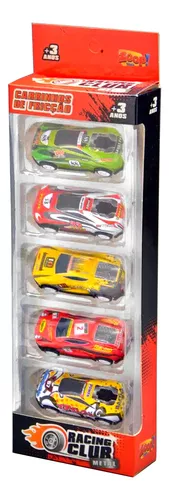 Kit 5 Carrinhos de Fricção Racing Club Metal - Zoop Toys