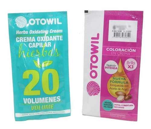 Otowil Tintura 1 Negro + Oxidante 20vol - Sobre 47g