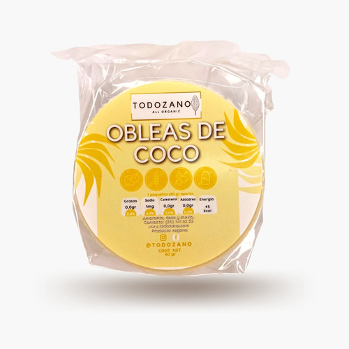 Obleas De Amaranto Sabor Coco
