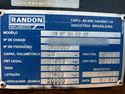 Bi-trem Basculante Randon Bi Caçamba Único Dono Sem Pneus