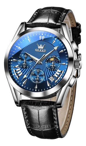 Olevs Reloj Redondo Para Hombre Con Esfera Grande, Correa De