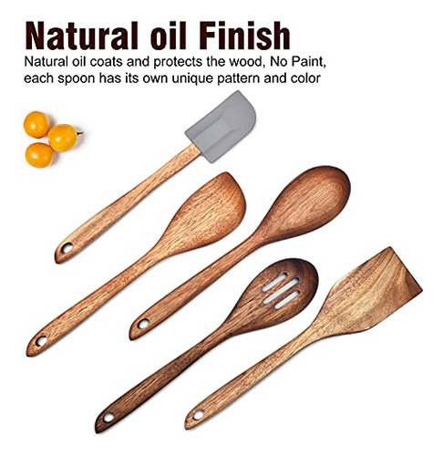 Juego De Cucharas De Madera Y Utensilios De Cocina Para Coci