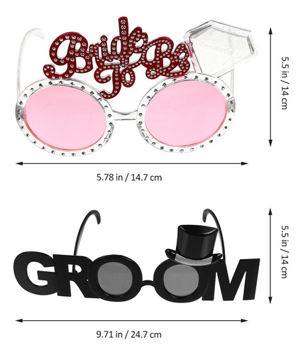Anteojos Decorativos Para Despedida De Soltero, 2 Unidades