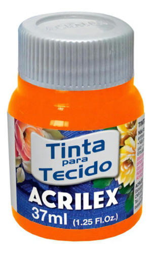 Tinta de tela mate Acrilex Orange 37 ml