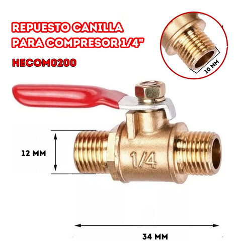 Repuesto Canilla Para Compresor 1/4