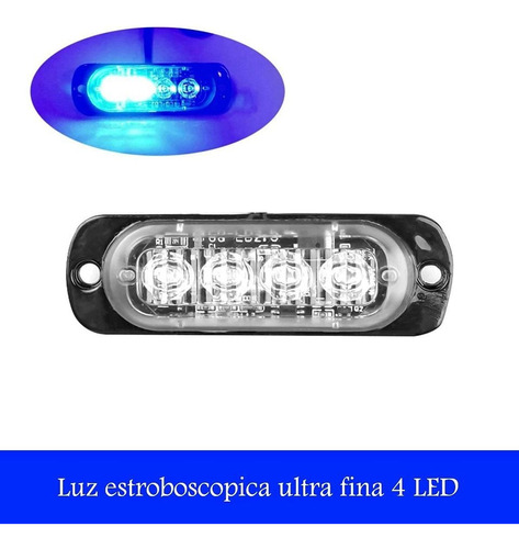 Luz Estroboscópica Azul Advertencia Coche Camión Moto Barra 