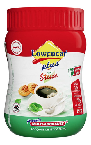 Adoçante Dietético Em Pó Com Stevia Plus Lowçucar 150g