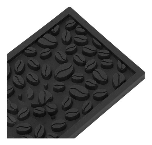 Alfombrilla De Barra De Café Negra Negra De Silicona De Pvc,