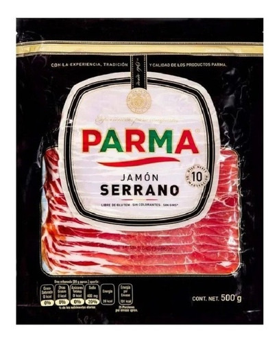 Jamón Serrano Parma Rebanado 500 Grs
