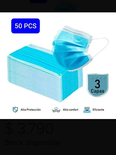 50 Mascarillas Quirúrgicas Desechables Certificadas
