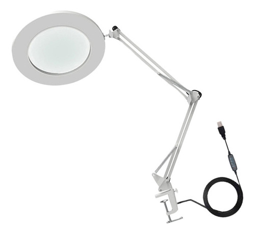 Lupa De 10 Aumentos Con Luz Led, Brillo De Brazo Flexible