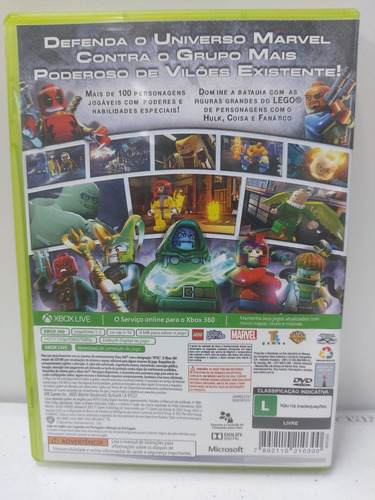 Jogo Xbox 360 Lego Marvel Super Heroes Lg Pt Físico Original (Usado)
