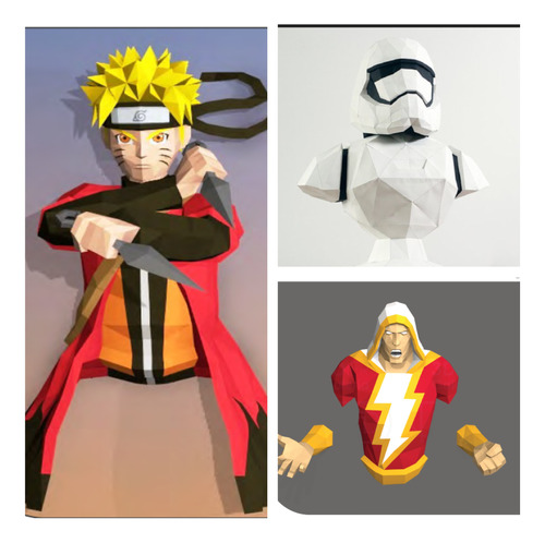 Naruto - Shazam - Storm - 3 Moldes -papercraft -origami -pdf