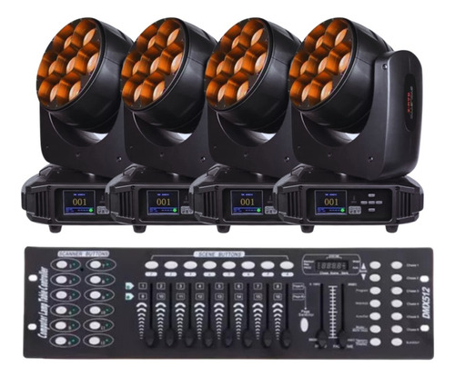 4 Mini Moving Rgbw 7x15w C/zoom Iluminação Wash + Mesa Dmx