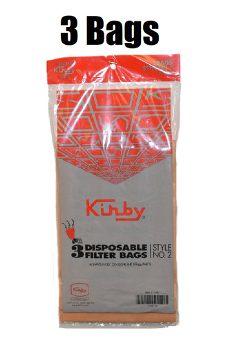 (3) Kirby Style 2 Paper Filter Bags Fits Heritage 1hd 19 Aah