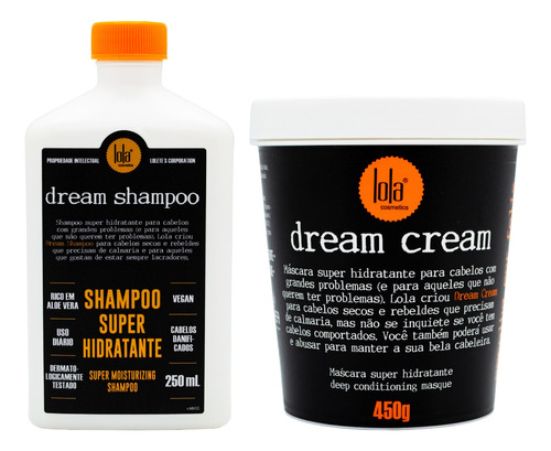 Lola Cosmetics Dream Cream Shampoo Hidratante + Máscara 450g