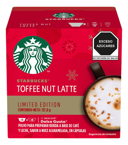 Café toffee nut en cápsula Nescafé Dolce Gusto Starbucks 12 unidades