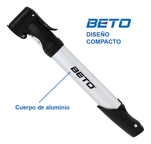 Mini Bomba De Aire Manual Con Manómetro Para Bicicleta válvula dual Color Plata