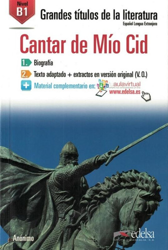 Cantar de mio cid B1 - Audio descargable en plataforma, de Anônimo. Editora Distribuidores Associados De Livros S.A., capa mole em español, 2015