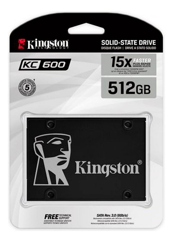 Disco Estado Solido Ssd 512gb Kingston Kc600 Sata3 2.5 7mm