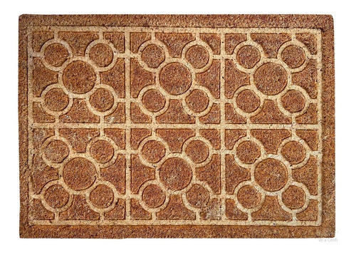 Felpudo Coco Entrada Casa 40x60 Grande Relieve Circulos